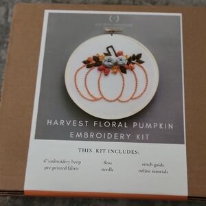 Harvest Floral Pumpkin Embroidery Kit